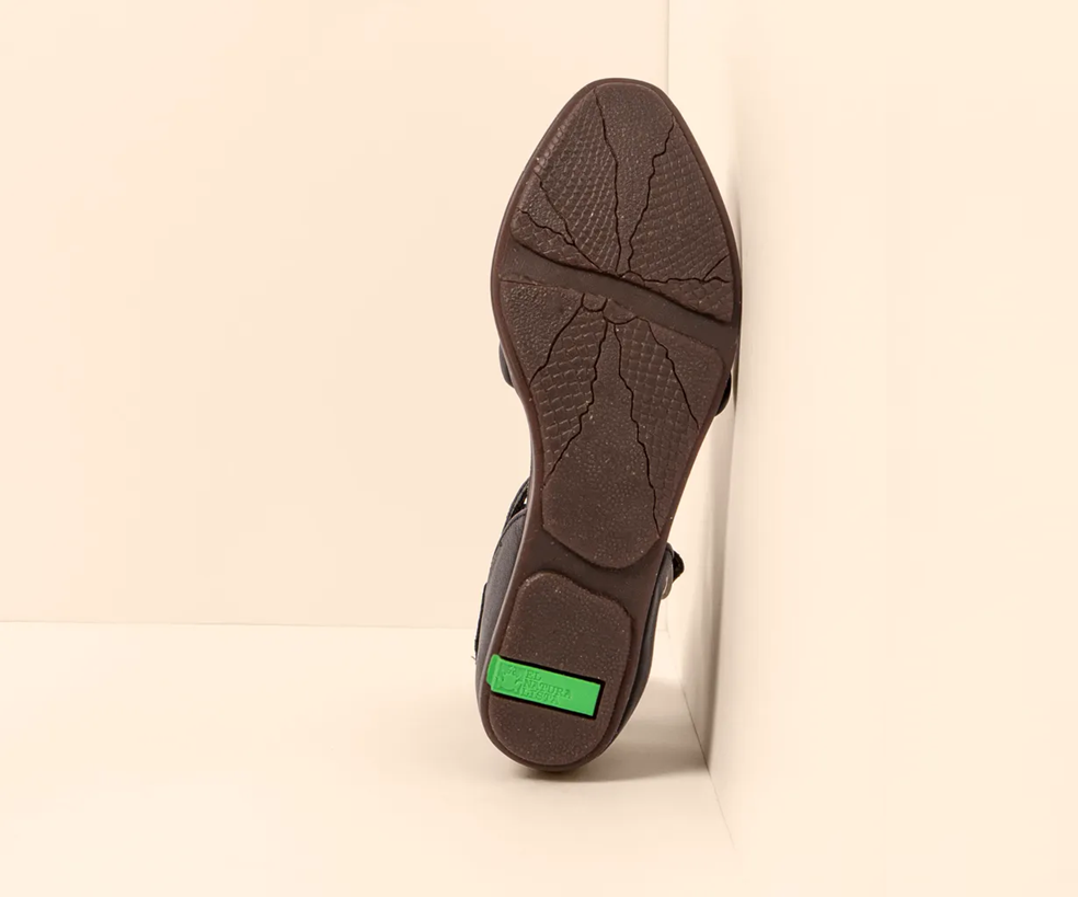 STELLA ND54 BLACK LEATHER SANDALS