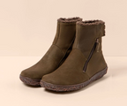 NIDO N5457 KHAKI LEATHER ANKLE BOOTS