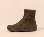 NIDO N5457 KHAKI LEATHER ANKLE BOOTS