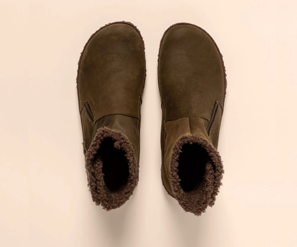 NIDO N5457 KHAKI LEATHER ANKLE BOOTS