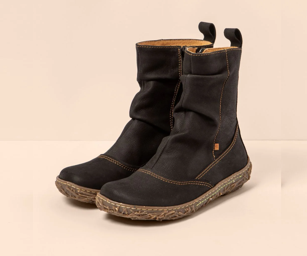 NIDO N722 BLACK LEATHER ANKLE BOOT