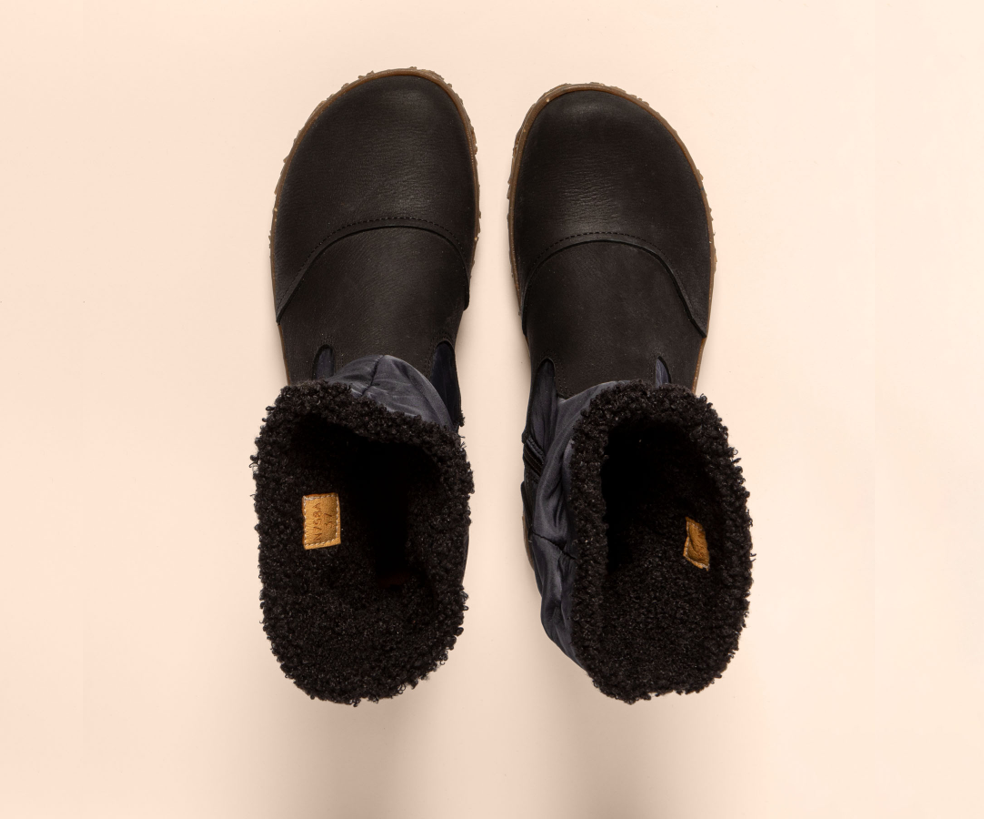 NIDO N758 BLACK LEATHER ANKLE BOOT