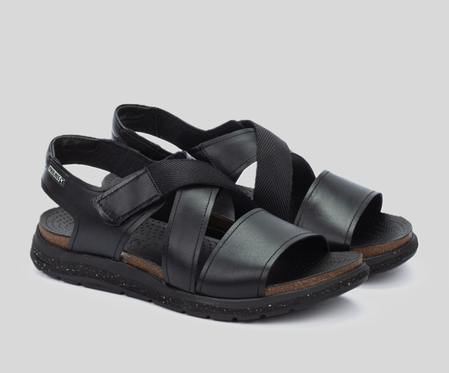 NIJAR M0B-0125 MEN'S BLACK LEATHER SANDAL