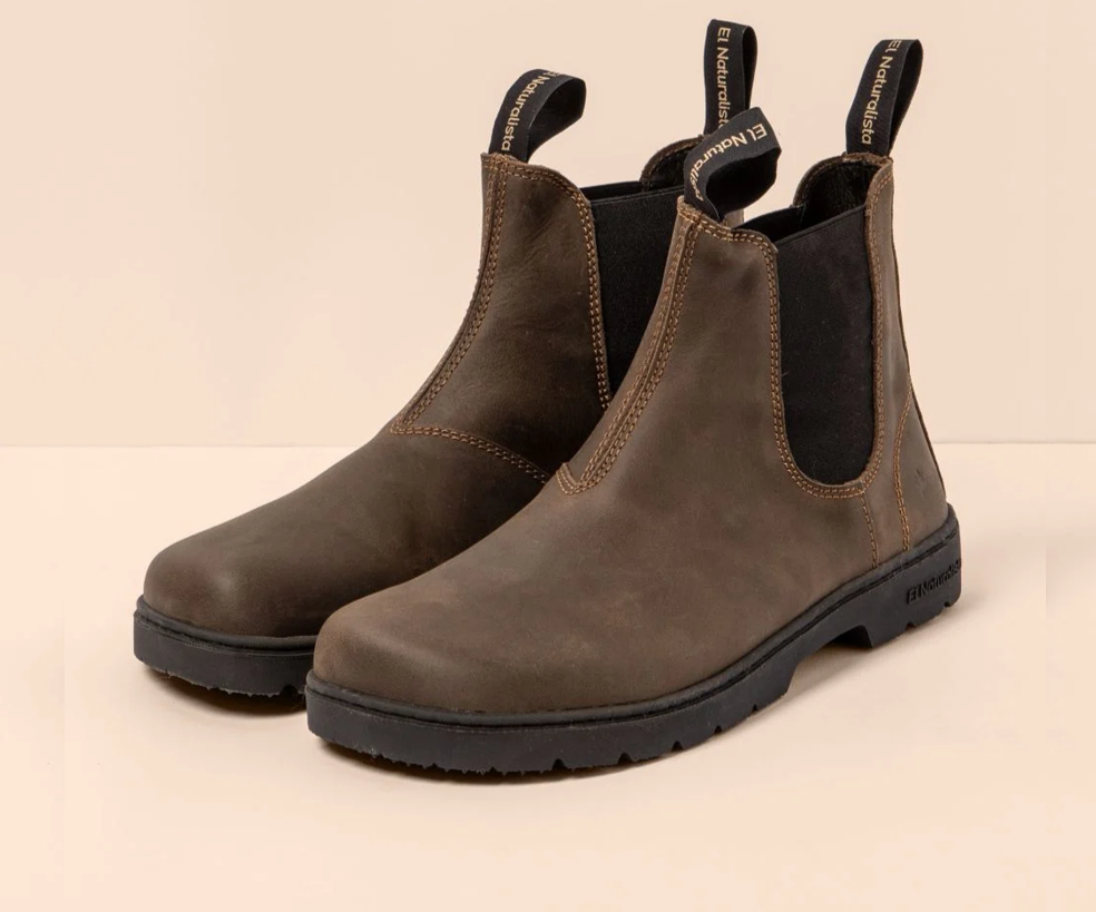 NOMADA N5262 KHAKI LEATHER ANKLE BOOTS