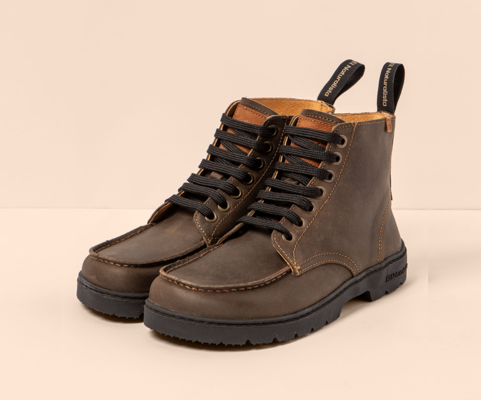 NOMADA N5263 BROWN LEATHER LACEUP BOOTS