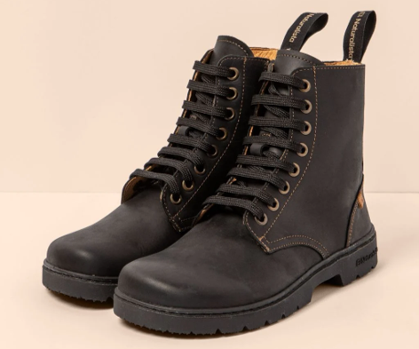 NOMADA N5264 BLACK LEATHER LACEUP BOOTS