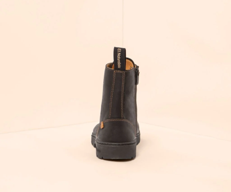 NOMADA N5264 BLACK LEATHER LACEUP BOOTS