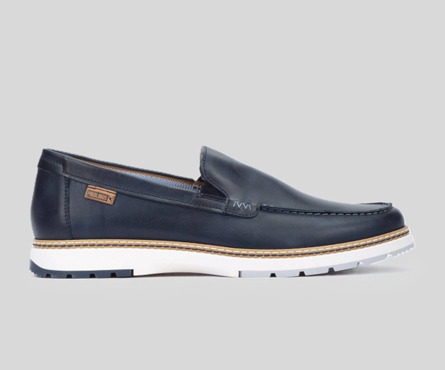 PIKOLINOS SAMPLE - OLVERA M8A-3189 MEN'S NAVY LEATHER MOCCASIN