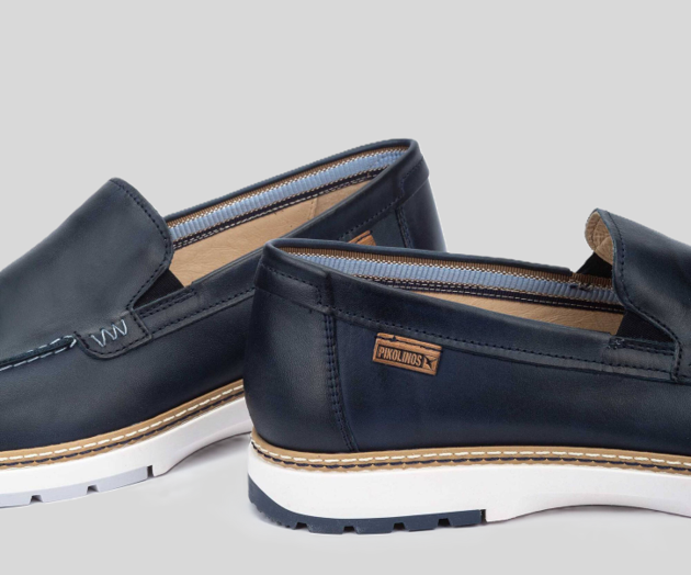 PIKOLINOS SAMPLE - OLVERA M8A-3189 MEN'S NAVY LEATHER MOCCASIN