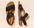 PANGLAO N5810 BLACK LEATHER SANDALS