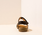 PANGLAO N5810 BLACK LEATHER SANDALS