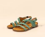 PANGLAO N5811 GREEN LEATHER SANDALS