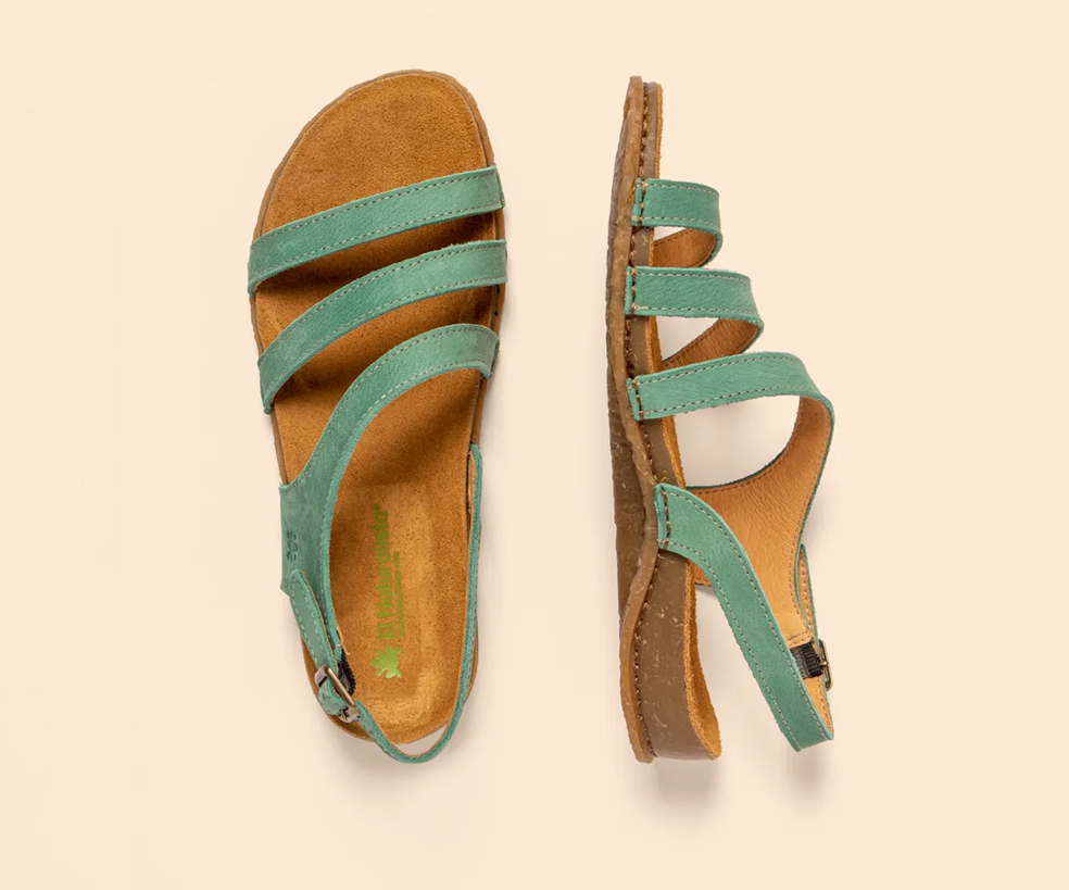 PANGLAO N5811 GREEN LEATHER SANDALS