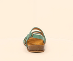 PANGLAO N5811 GREEN LEATHER SANDALS