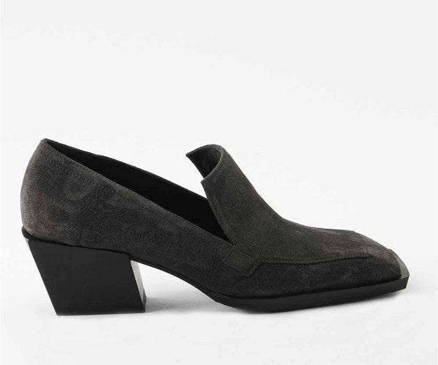 RAS SHOES SAMPLE - POPULAR 8328 GREY SUEDE HEELED LOAFER