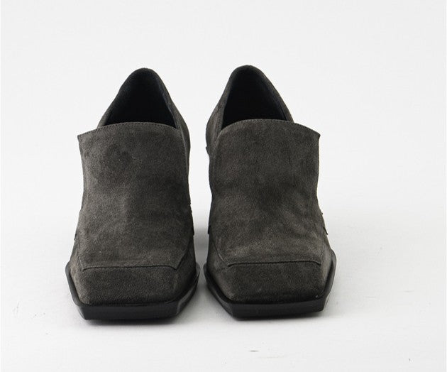 RAS SHOES SAMPLE - POPULAR 8328 GREY SUEDE HEELED LOAFER