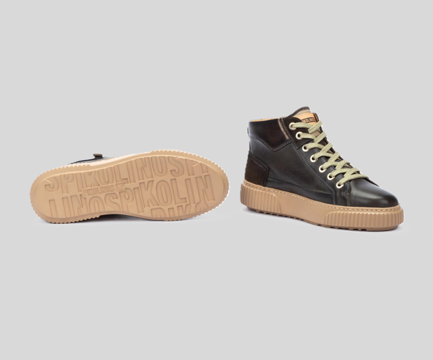 RIELLS W4Z-8584 GREEN LEATHER SNEAKER BOOT