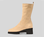 ROWING CREAM LEATHER LONG BOOT