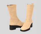 ROWING CREAM LEATHER LONG BOOT
