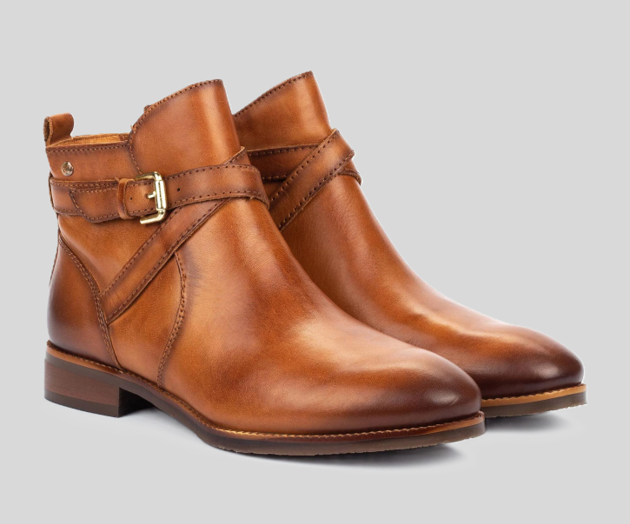 PIKOLINOS SAMPLE - ROYAL W4D-8614 BROWN LEATHER ANKLE BOOTS