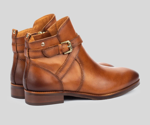 PIKOLINOS SAMPLE - ROYAL W4D-8614 BROWN LEATHER ANKLE BOOTS