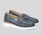 RUEDA W2A-3862 BLUE LEATHER MOCCASIN