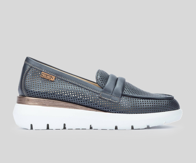 RUEDA W2A-3862 BLUE LEATHER MOCCASIN