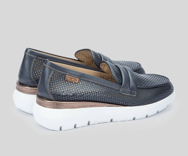 RUEDA W2A-3862 BLUE LEATHER MOCCASIN