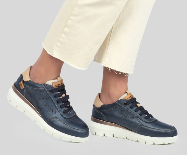 RUEDA W2A-6553 NAVY LEATHER SNEAKER