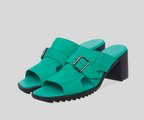 SHARYZ GREEN HEELED MULE