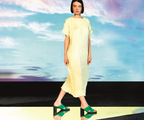 SHARYZ GREEN HEELED MULE