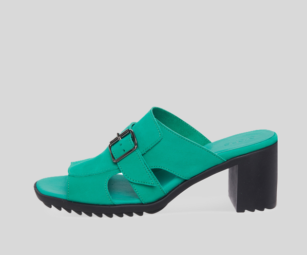 SHARYZ GREEN HEELED MULE