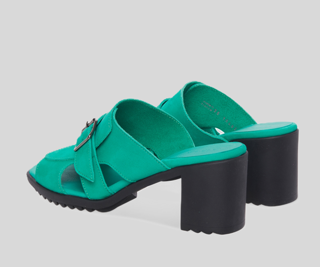 SHARYZ GREEN HEELED MULE