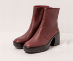 SOFIA 1656 BURGUNDY LEATHER ANKLE BOOT