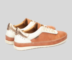 SOLLER W8B-6608 ORANGE & CREAM LEATHER SNEAKER