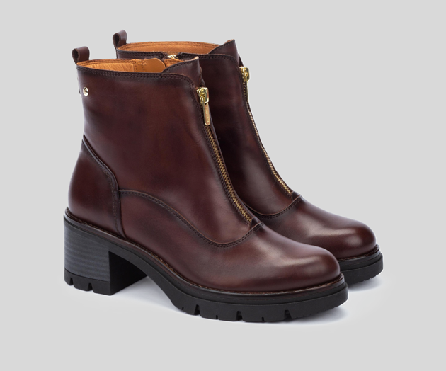 PIKOLINOS SAMPLE - SORIA W0B-8626 DARK BROWN LEATHER ANKLE BOOT