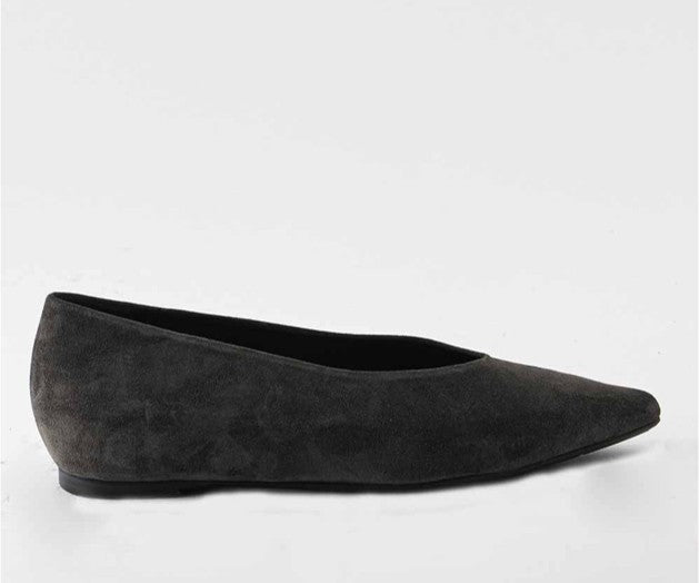 RAS SHOES SAMPLE - SYMBOL 8200 BROWN SUEDE BALLERINAS