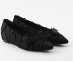 RAS SHOES SAMPLE - SYMBOL 8203 BLACK TEXTILE BALLERINAS