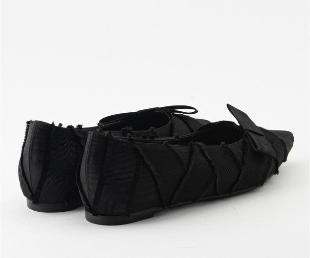 RAS SHOES SAMPLE - SYMBOL 8203 BLACK TEXTILE BALLERINAS