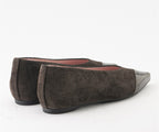 RAS SHOES SAMPLE - SYMBOL 8207 BROWN SUEDE/ PATENT BALLERINA