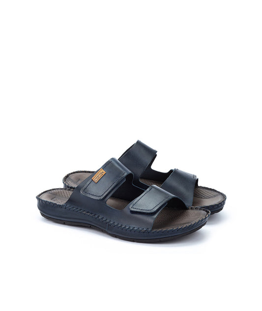 PIKOLINOS SAMPLE - TARIFA 06J-0084 MEN'S BLUE LEATHER SLIDE