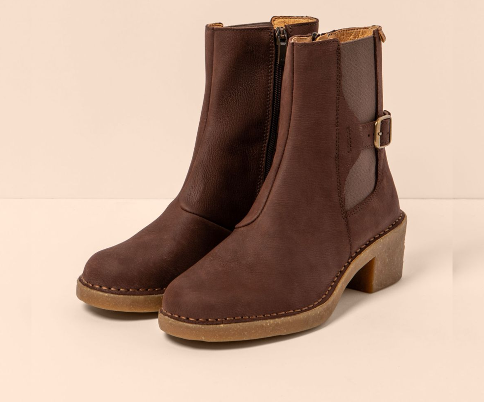 TICINO N5669 HEELED BROWN LEATHER BOOT