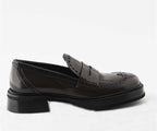 RAS SHOES SAMPLE - TISER 8316 BROWN LEATHER FLAT LOAFER