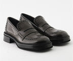 RAS SHOES SAMPLE - TISER 8316 BROWN LEATHER FLAT LOAFER