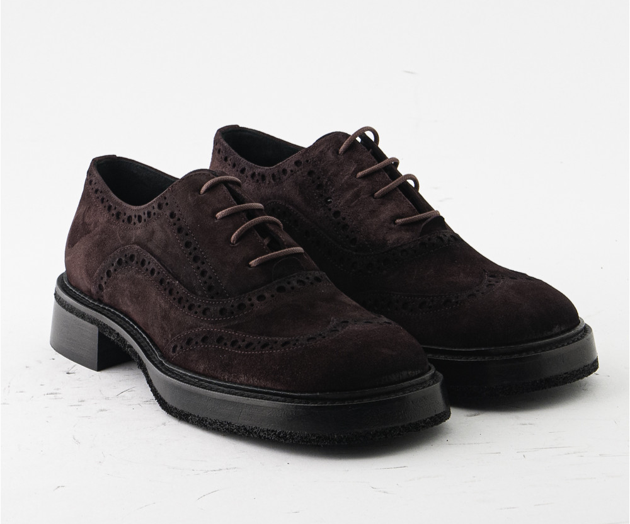 RAS SHOES SAMPLE - TISER 8317 BURGUNDY SUEDE BROGUE