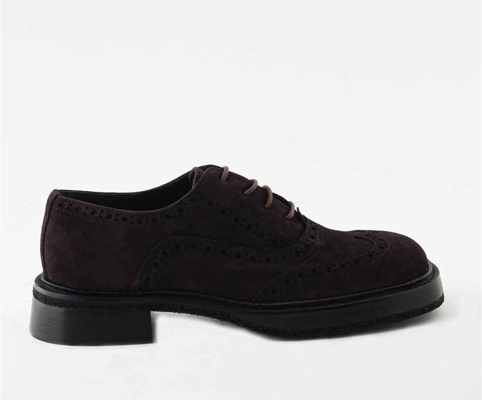 RAS SHOES SAMPLE - TISER 8317 BURGUNDY SUEDE BROGUE