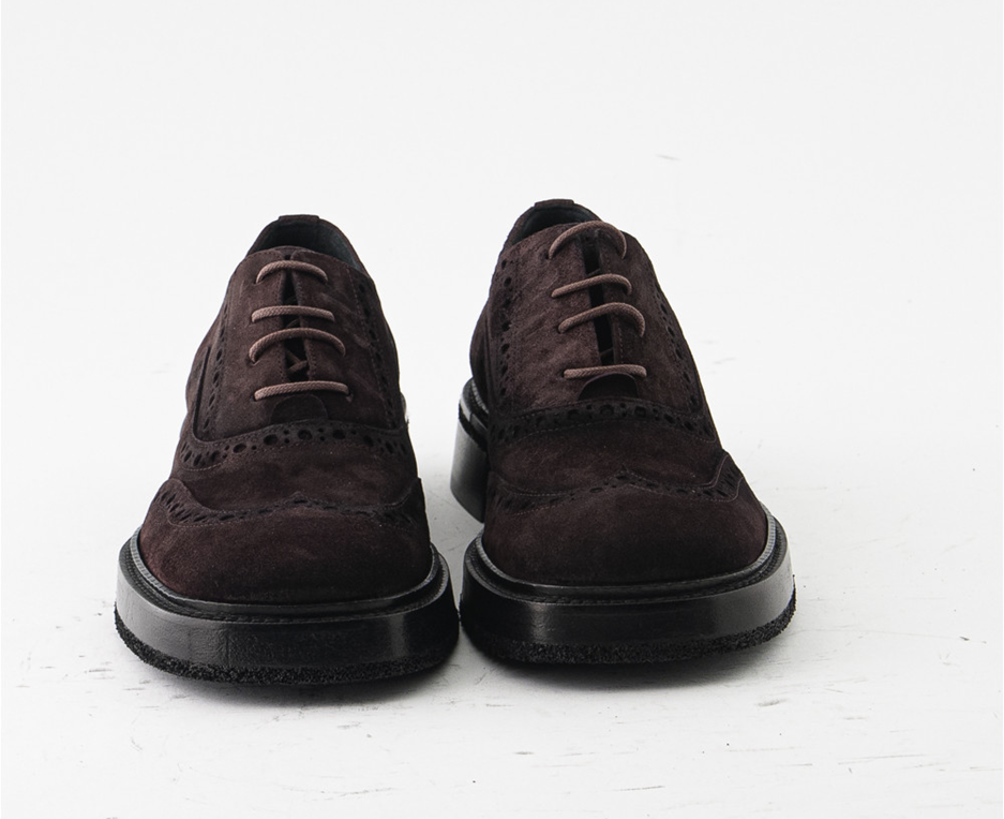 RAS SHOES SAMPLE - TISER 8317 BURGUNDY SUEDE BROGUE