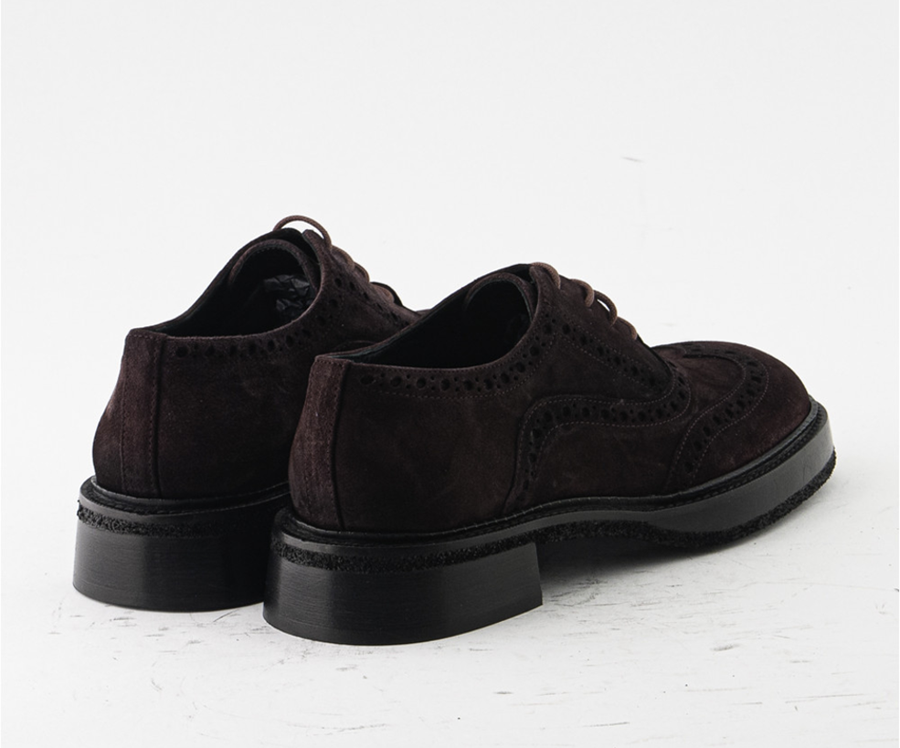 RAS SHOES SAMPLE - TISER 8317 BURGUNDY SUEDE BROGUE