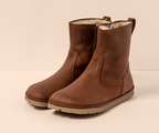 TRIBU N5375 BROWN LEATHER ANKLE BOOTS