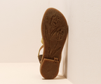 TULIP N5196 KHAKI & LIME LEATHER SANDALS